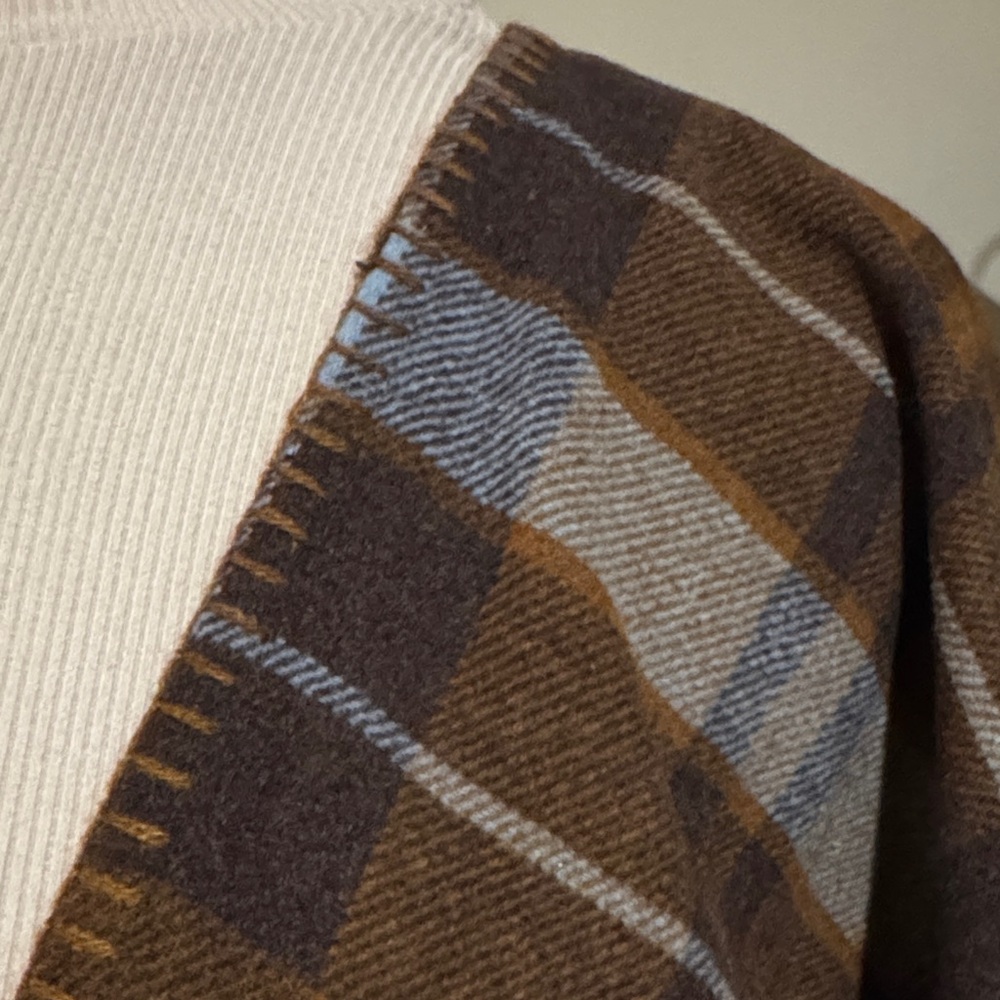 Ruby Rd. Brown Plaid Poncho - Perfectly Classy for Cold Weather! OS - Picture 5 of 7